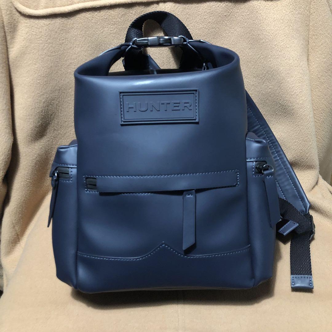 HUNTERオリジナル トップクリップ ラバーコーティング レザー バックパック 画像2