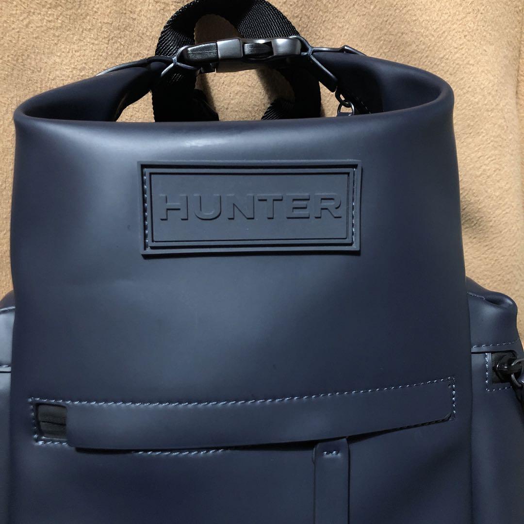 HUNTERオリジナル トップクリップ ラバーコーティング レザー バックパック 画像3
