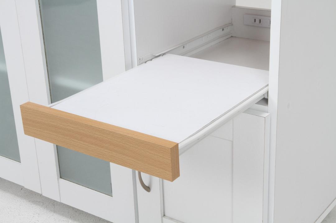 《新品・送料無料》キッチンカウンター 幅90cm ホワイト×ナチュラル