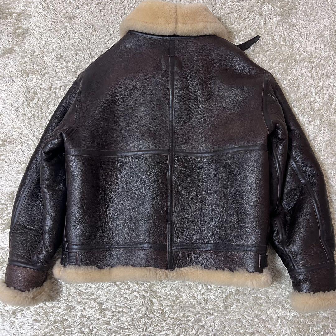 ☆美品☆AVIREX　ムートンジャケット　B-3　茶　42　XL　大きいサイズ