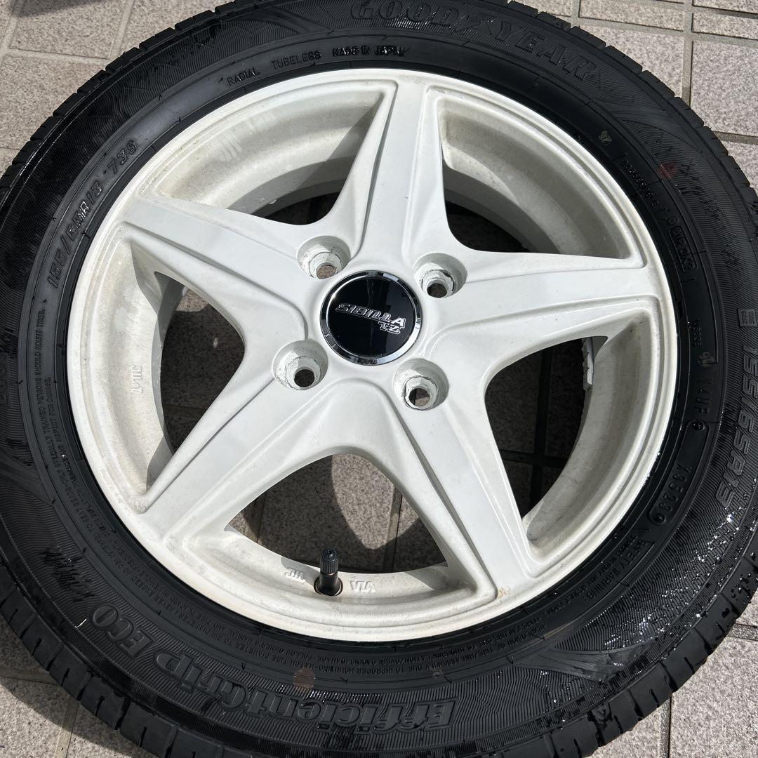 中古155/65R13付！タイヤホイール4本セット！ライフ、ザッツ、ネイキッド他