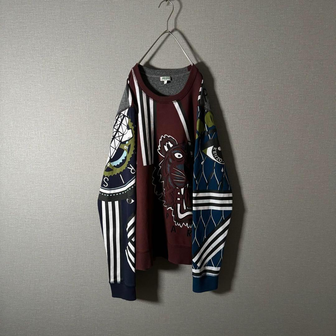 KENZO エッフェル塔刺繍 KENZO 総柄スウェット タイガービッグロゴ刺繍 ビッグアイ