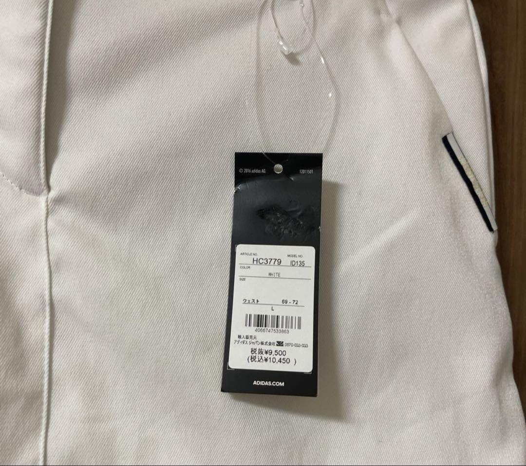 新品✨アディダスゴルフ　長袖モックネックシャツ　スカート　吸湿　ベージュ　白　Ｌ