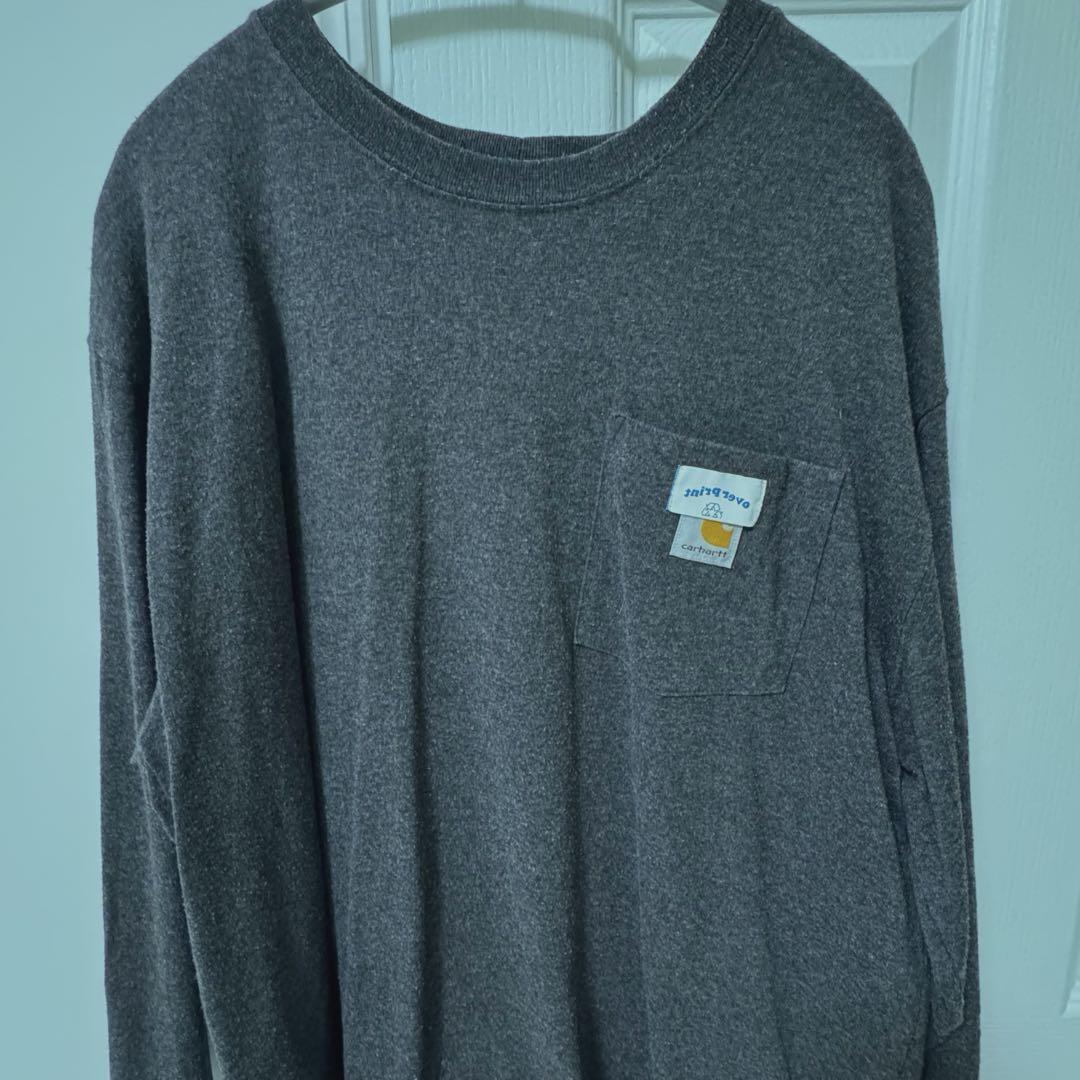 トップス overprint POPART Carhartt pocket longTee