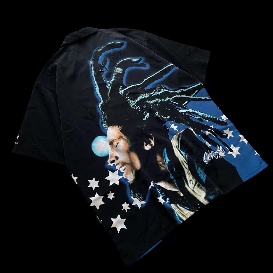 90s 00s BOB MARLEY ボブマーリー 開襟シャツ アロハシャツ