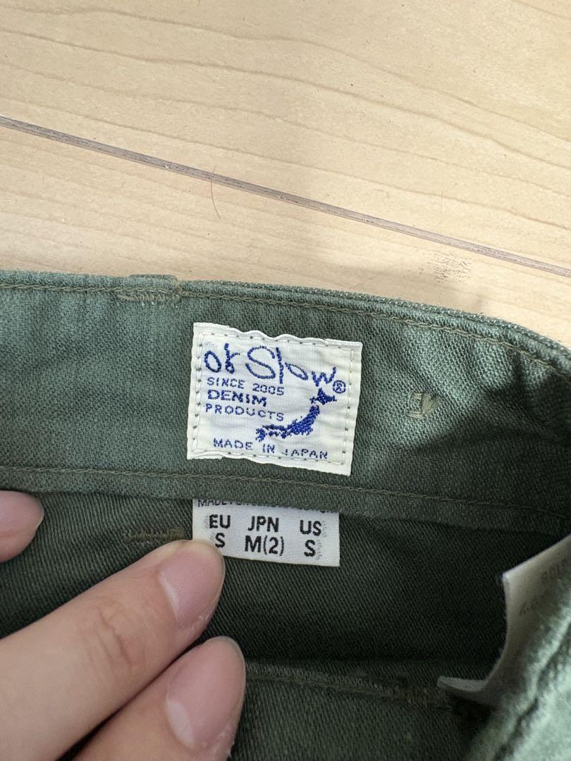 ok Slow ワークパンツ M(2)S オリーブグリーン