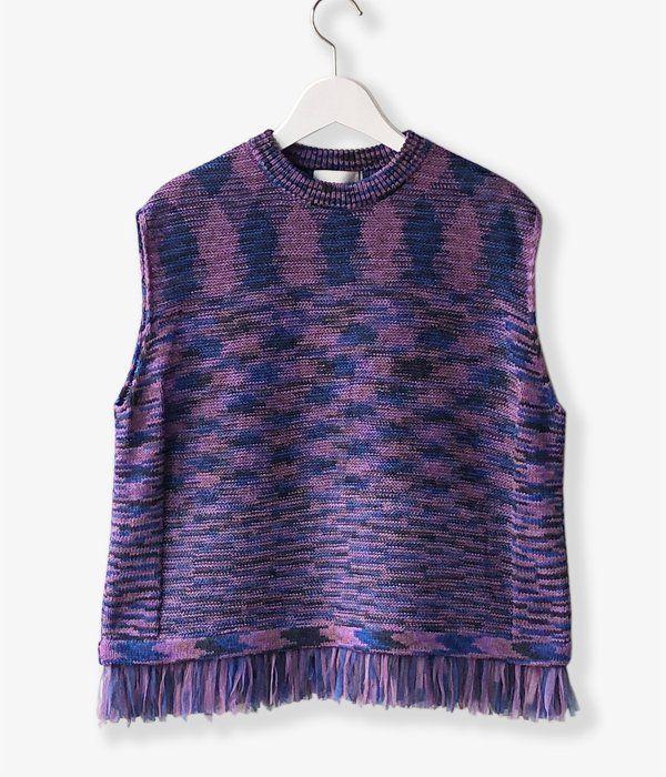 新品 TAN KASURI TAPE TANK ノースリーブニット