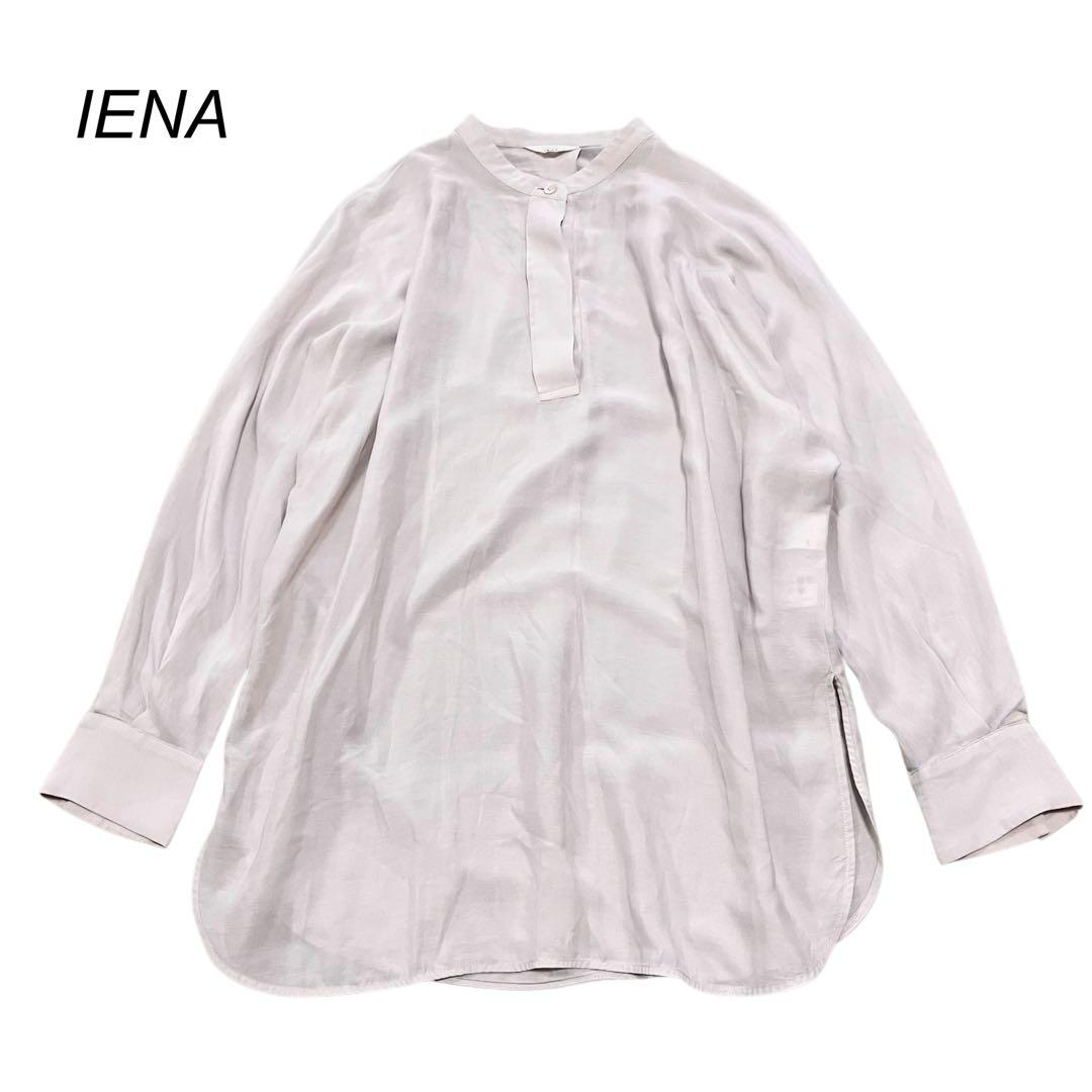 IENA イエナ シアー素材 ドルマンスリーブ ブラウス バンドカラー