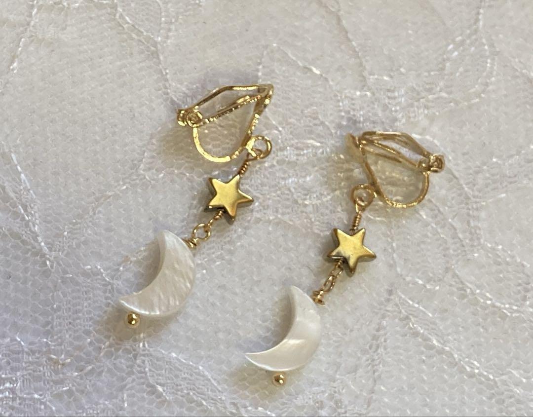 20日限定特価❣️マザーオブパールmoon&ヘマタイトSTARの