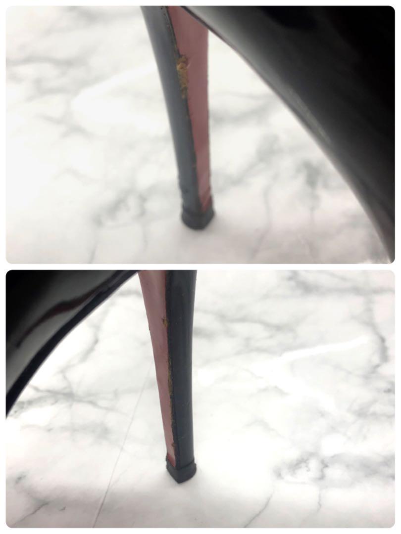 り*く様 N6レッドソール☆ルブタン　エナメルパンプス☆24cm☆黒☆
