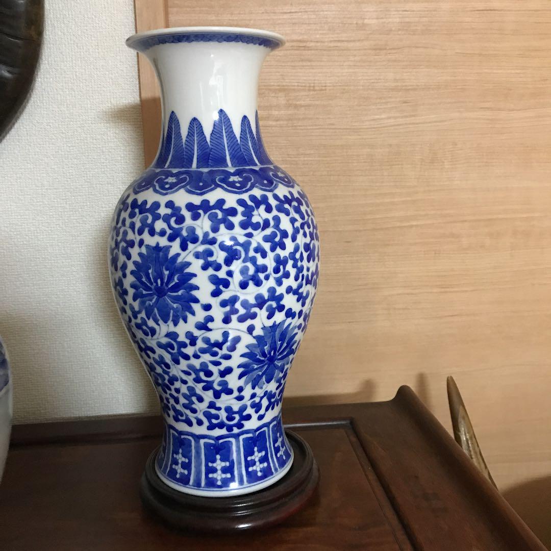人気の贈り物が大集合 中国美術 蛍手染付花瓶 景徳鎮製 工芸品