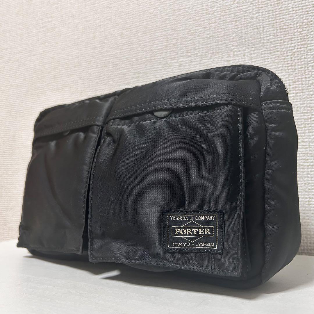 美品】PORTER ウエストバッグ タンカー 黒