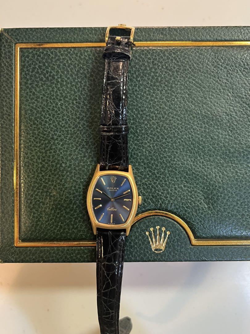 ROLEX チェリーニ YG ブルー　K18 750 稼動品　ロレックス