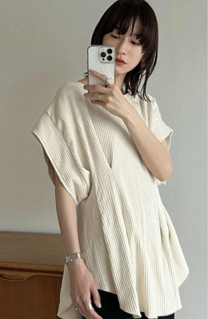 【美品】CLANEクラネYAKKO SLEEVE HEAVY RIB TOPS
