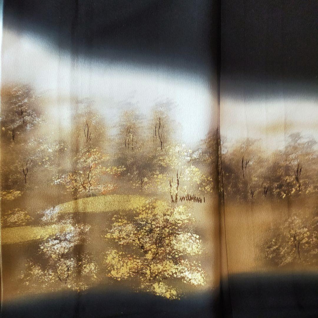 留袖 黒留袖 セット 裄丈65cm 作家物 平等院 本金箔24K 5つ紋 正絹 留袖 黒留袖 セット 裄丈65cm 作家物 平等院 本金箔24K 5つ紋 正絹