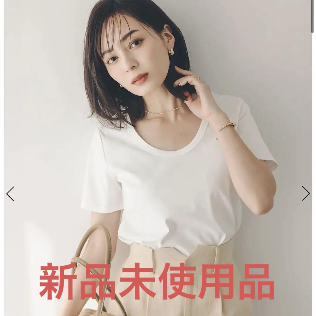 anuans 新品未使用　シルクタッチコットンUネックT