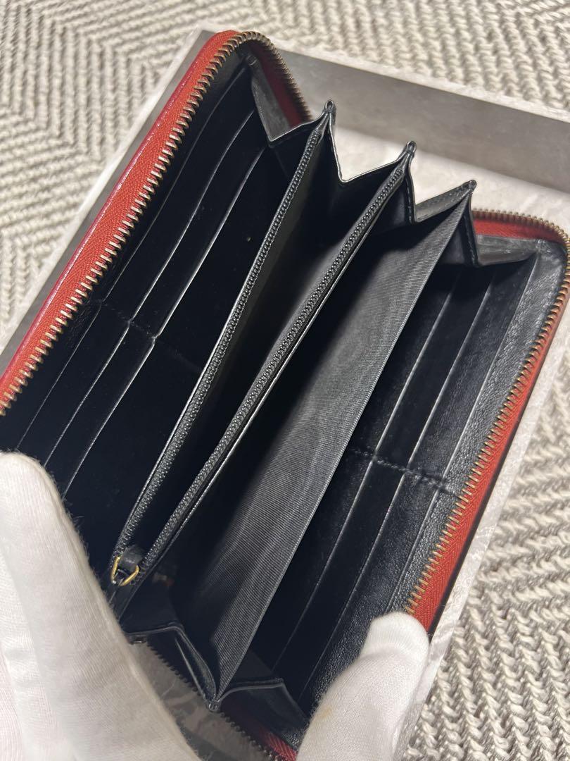 GUCCI グッチ　キルティング長財布 ブラック/レッド