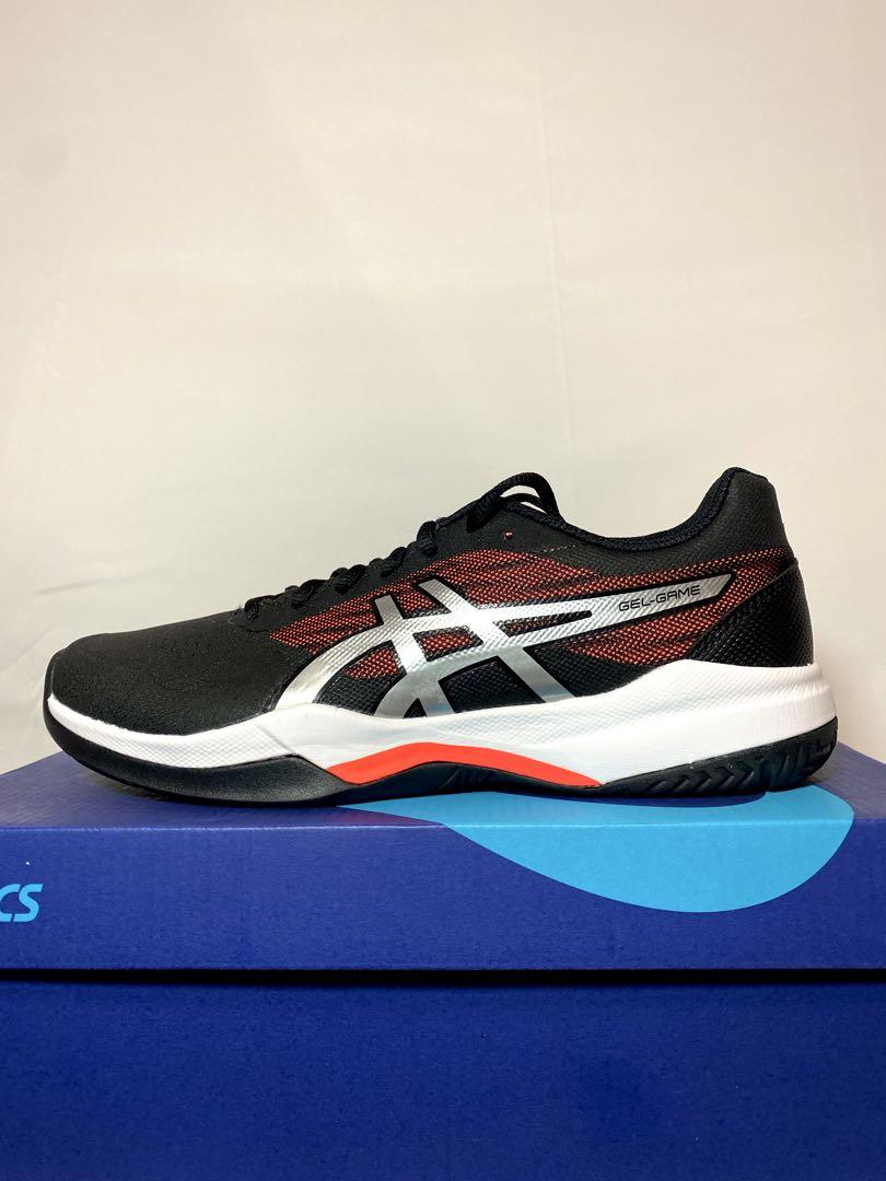 ASICS テニスシューズ ブラック（ブラック×フラッシュコーラル）