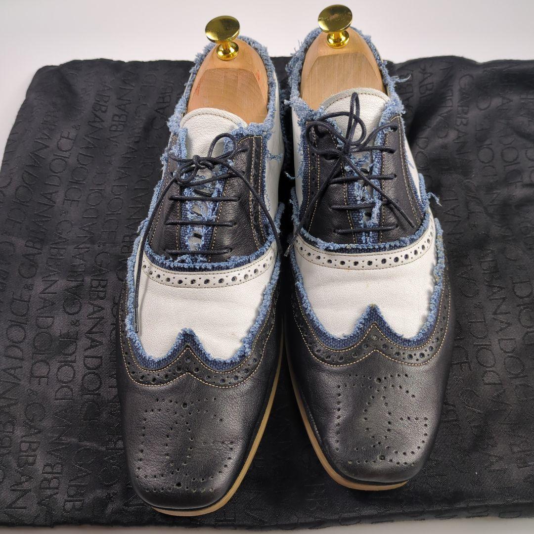 Dolce&Gabbana ドルガバ ウイングチップ レザー バイカラー 美品