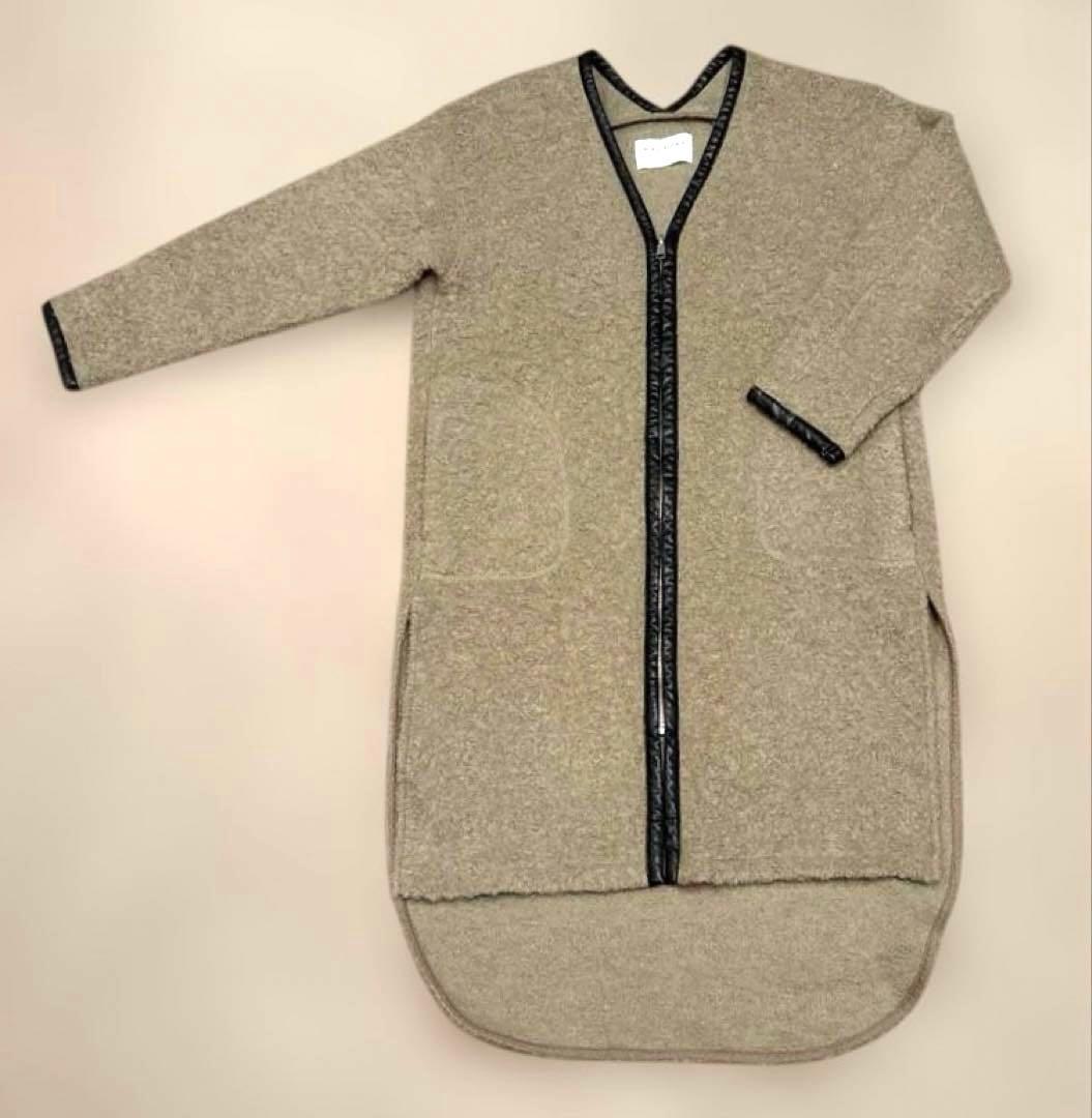 ウールナイロンループボアロングコートM