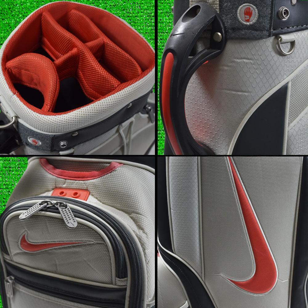 NIKE GOLF ナイキ ゴルフ キャディバッグ９型【アイボリー】中古！ NIKE GOLF ナイキ キャディバッグ 9インチ ホワイト / レッド