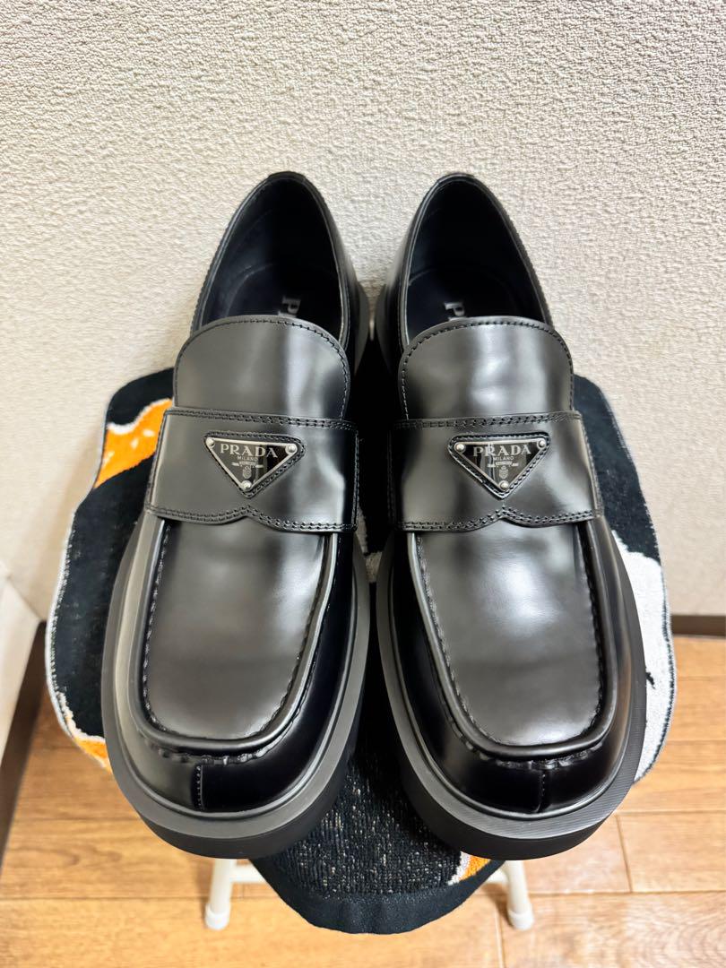 ブラッシュドレザー厚底ローファー 28cm