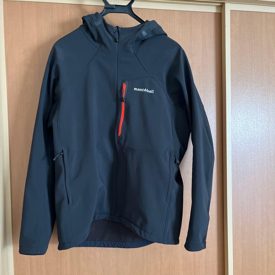 montbell メンズL フード付きノマドパーカー ブラックL montbell