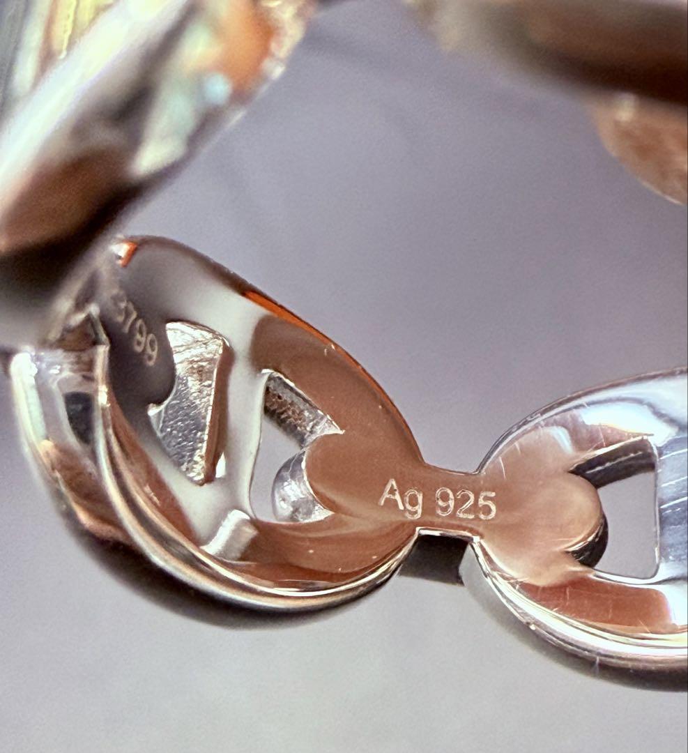 【美品】HERMES アンシェネ PM シェーヌダンクル リング 49