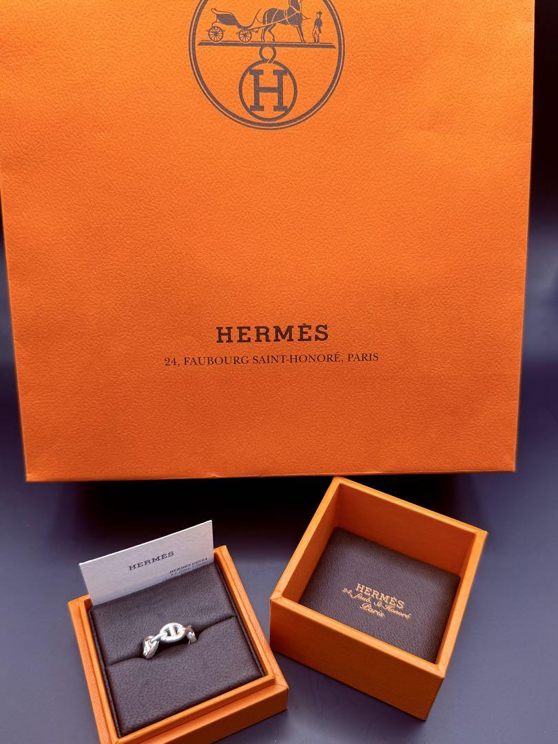 【美品】HERMES アンシェネ PM シェーヌダンクル リング 49