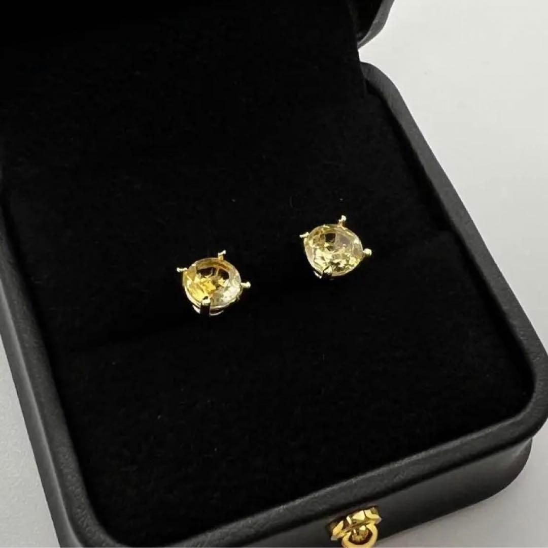 p200e【高級天然石✧】シトリンピアス　K14 コート　金運　開運　商売繁盛