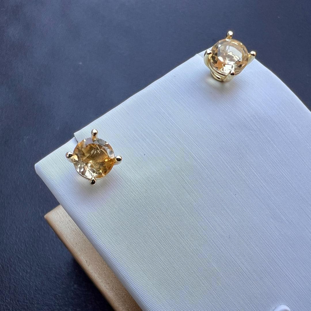 p200e【高級天然石✧】シトリンピアス　K14 コート　金運　開運　商売繁盛