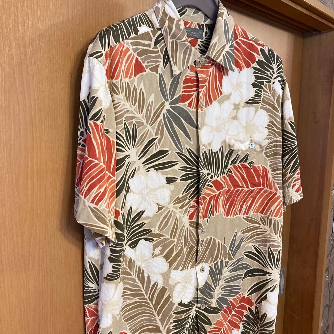 【美品】トリリチャード アロハシャツ　ハワイ製　Lサイズ　ボタニカル
