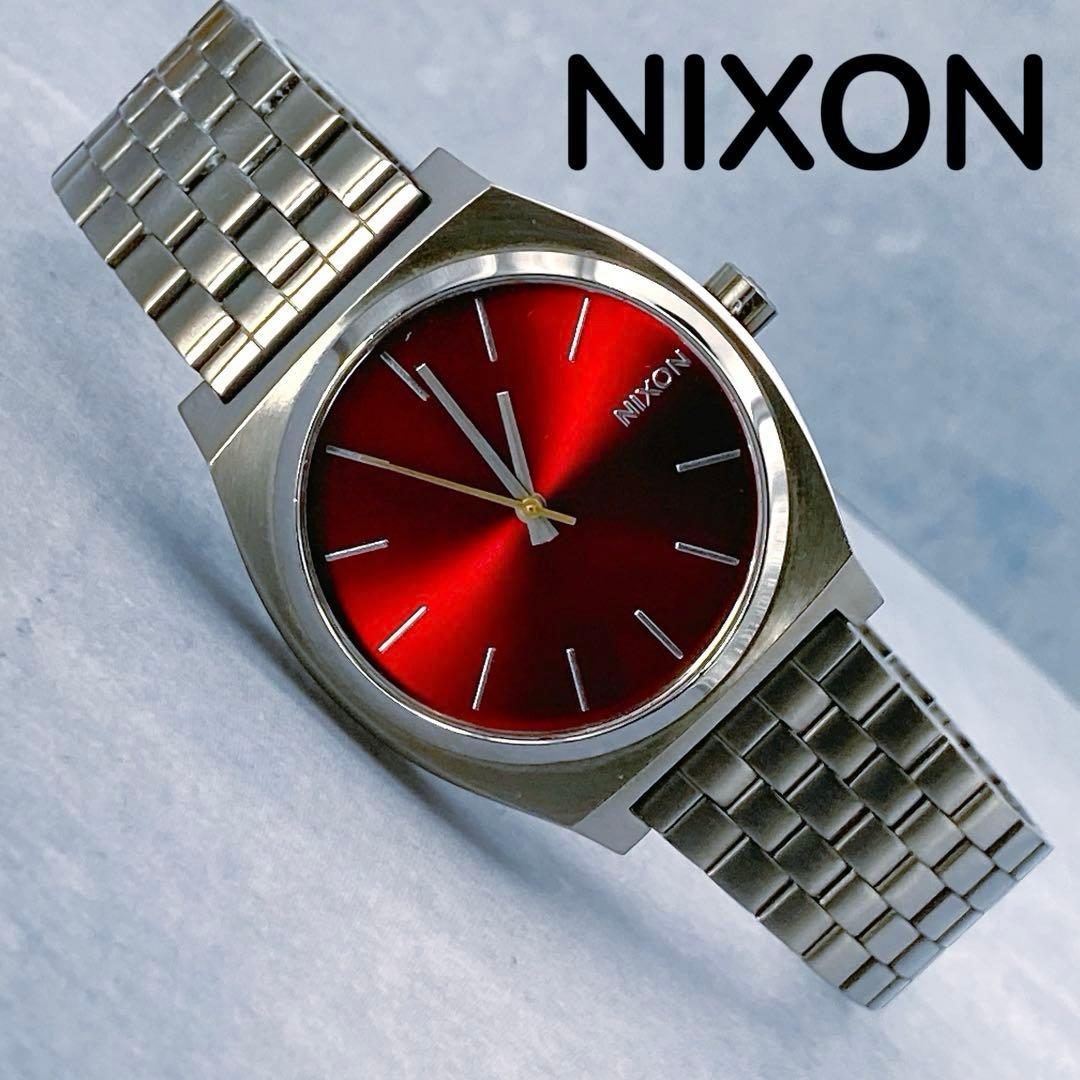 【稼動品】美品 NIXON ニクソン メンズ　ラウンド腕時計　ブラックスチール