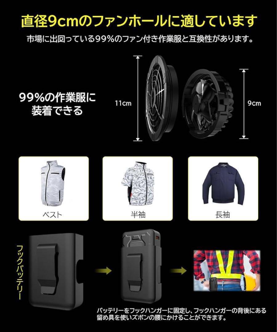 【2025新登場 40V超高出力】 5段階風量調節 ファン バッテリー セット