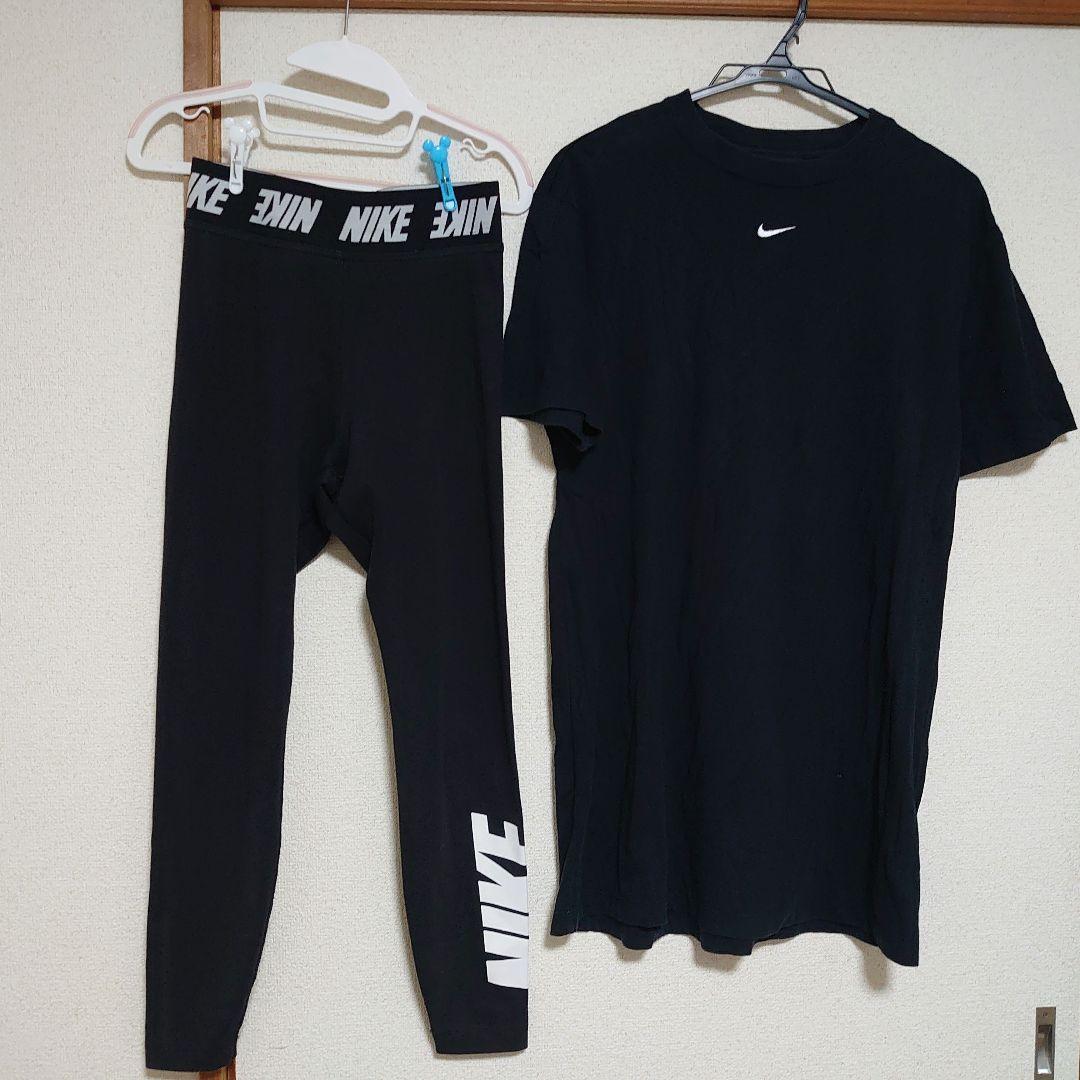 Nike ブラック セット　スパッツ　レギンス　半袖Tシャツ　トレーニング