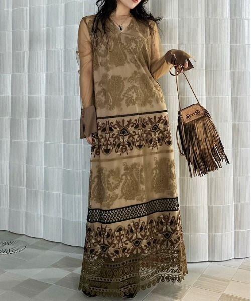 【未使用】Ameri PAISLEY EMBROIDERY DRESS 画像1