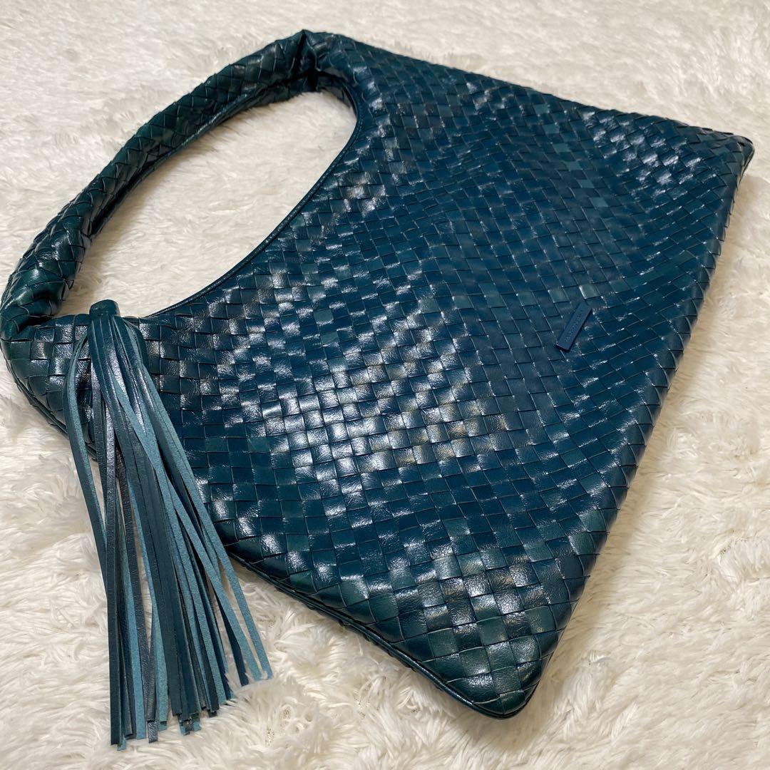 FRANCESCO BIASIA イントレチャート ハンドバッグ　グリーン