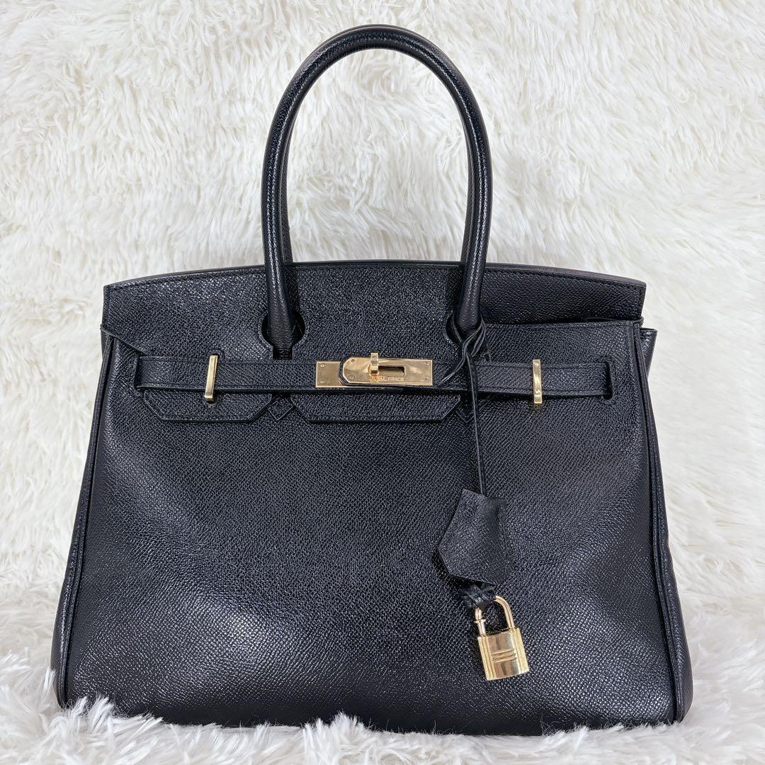 希少 ROYAL GRACE サフィアーノレザー 金具 ハンドバッグ カデナ 黒