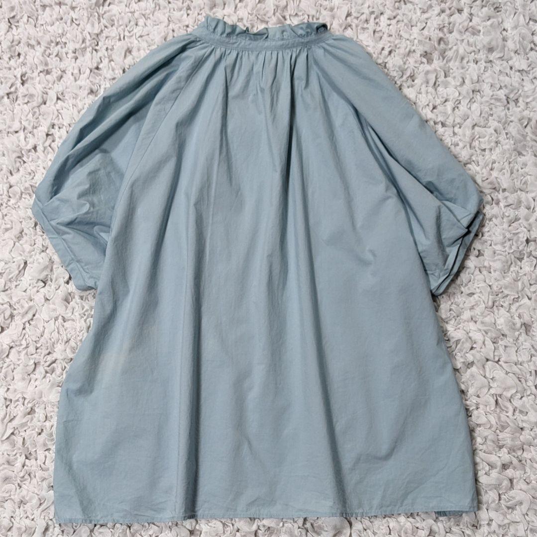 ボールジィ フリルカラーシャツ ブラウス 水色ブルー トゥモローランド リボン ボールジィ フリルカラーシャツ ブラウス 水色ブルー