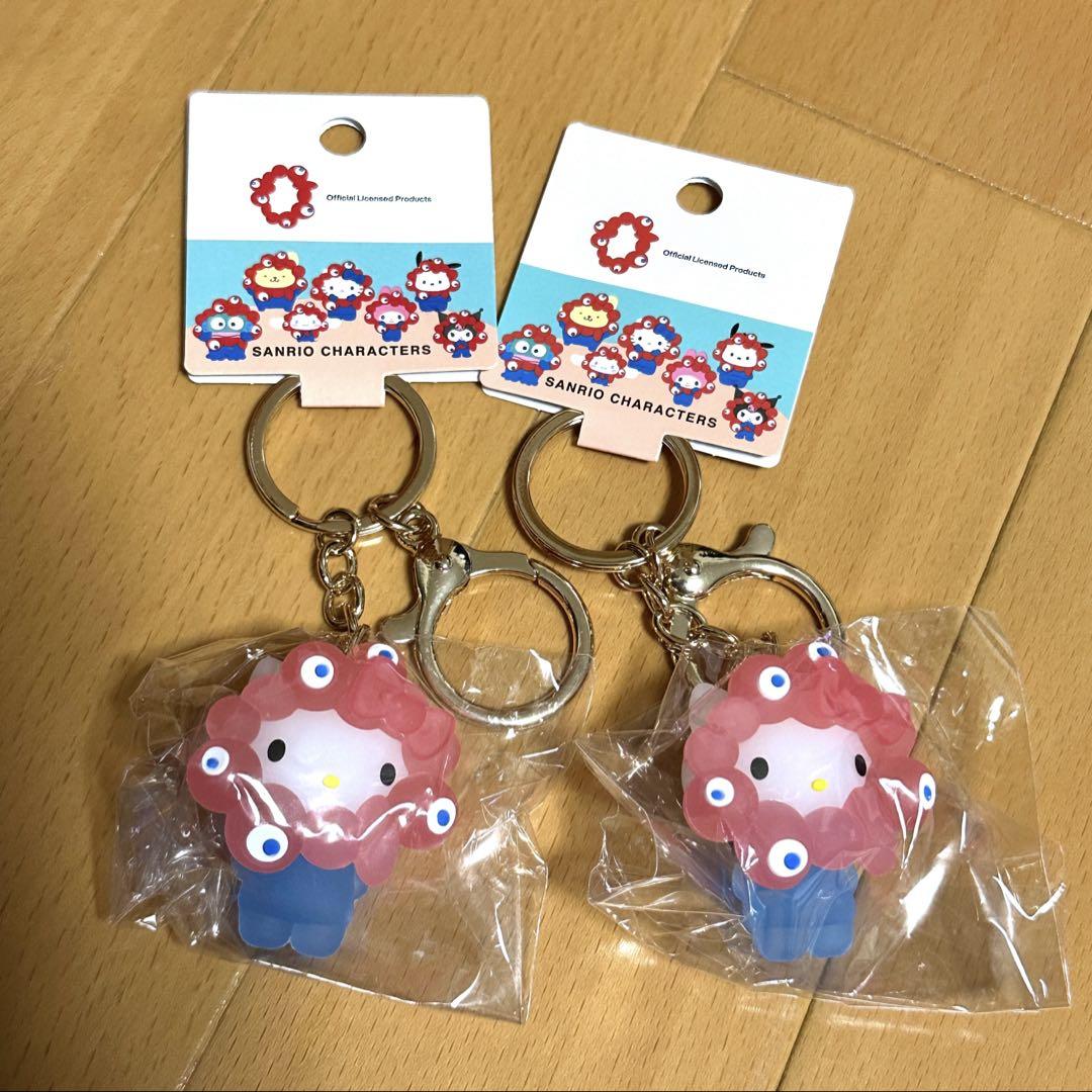 万博 サンリオ ミャクミャク なりきり キーホルダー　ハローキティ 2個セット 関西万博 サンリオ ミャクミャク キーホルダー なりきり クリア