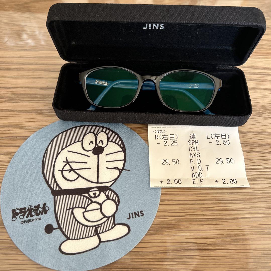 JINS ドラえもん メガネ ブルーカット度数2.25 2.50