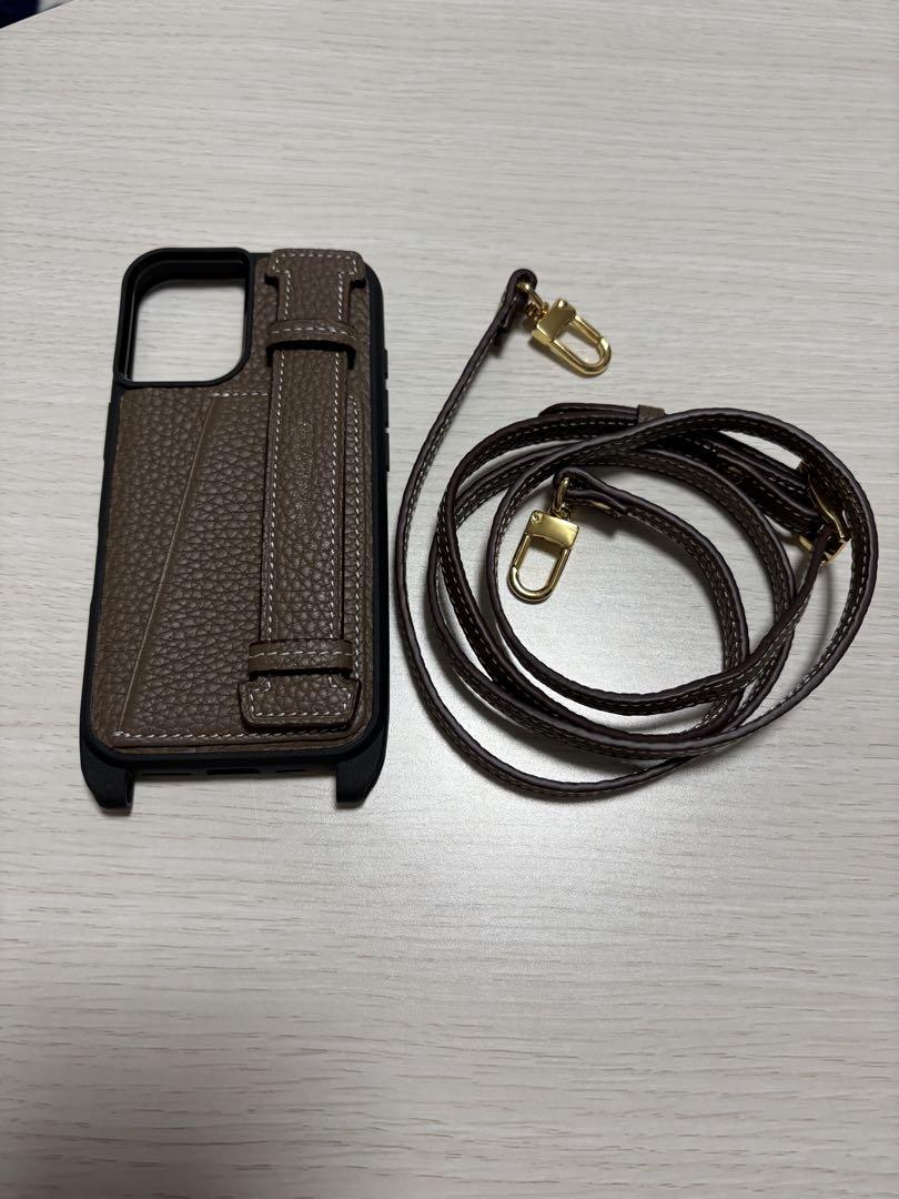 RECLAIRE　iphone16 ケース　エトゥープ　ショルダーストラップ付き