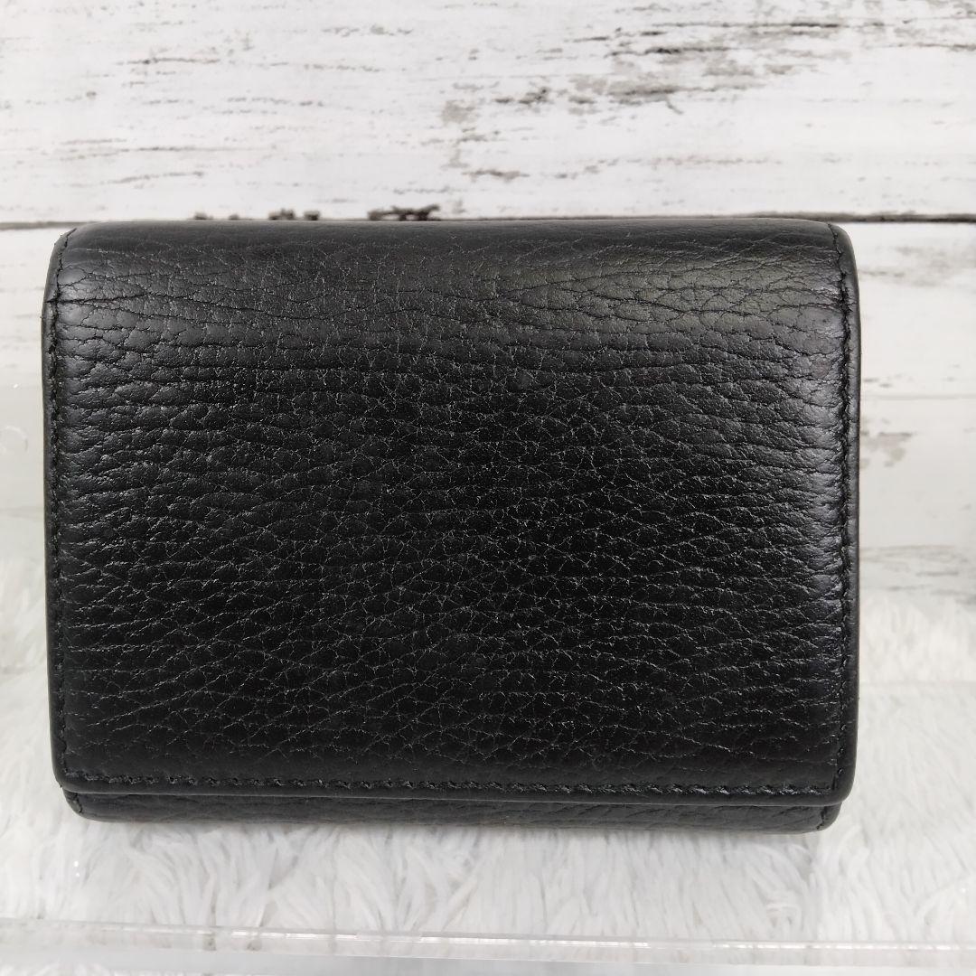 美品✨ GUCCI グッチ 3つ折り財布 GGマーモント シボ革