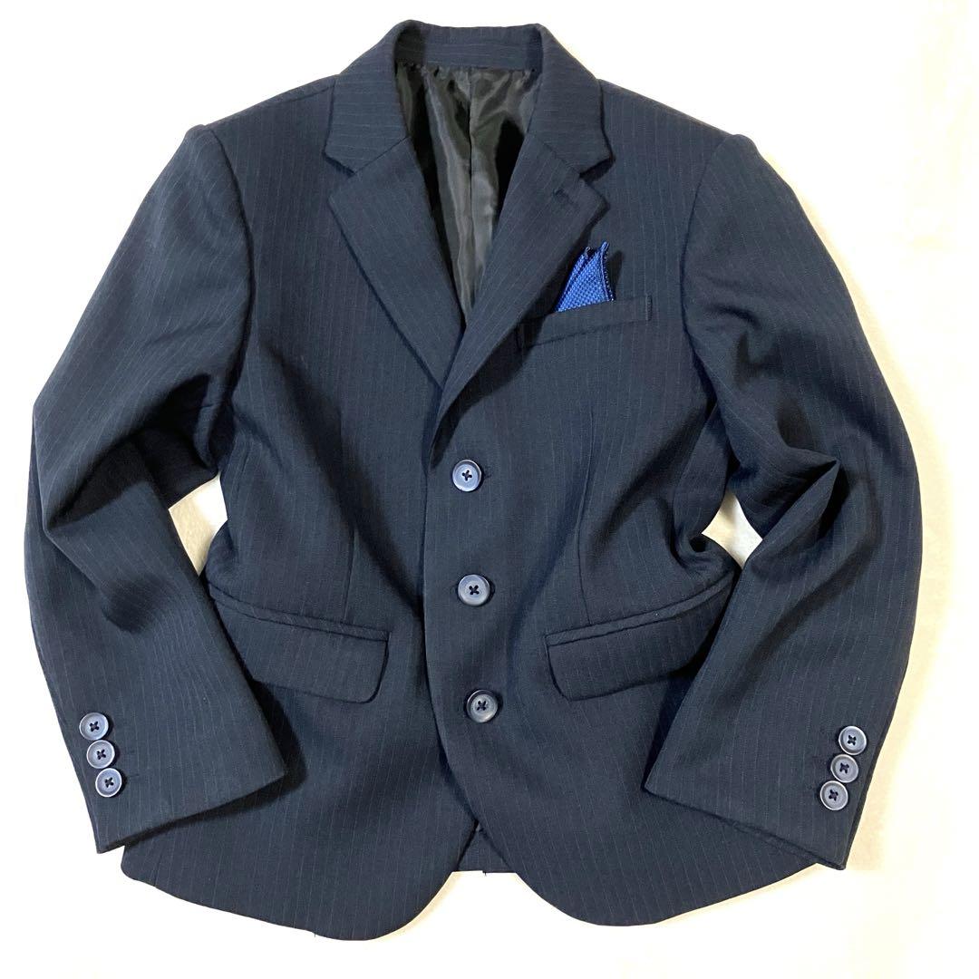 ELLE EN NOIR】キッズスーツ ネイビー ストライプ 半ズボン 120