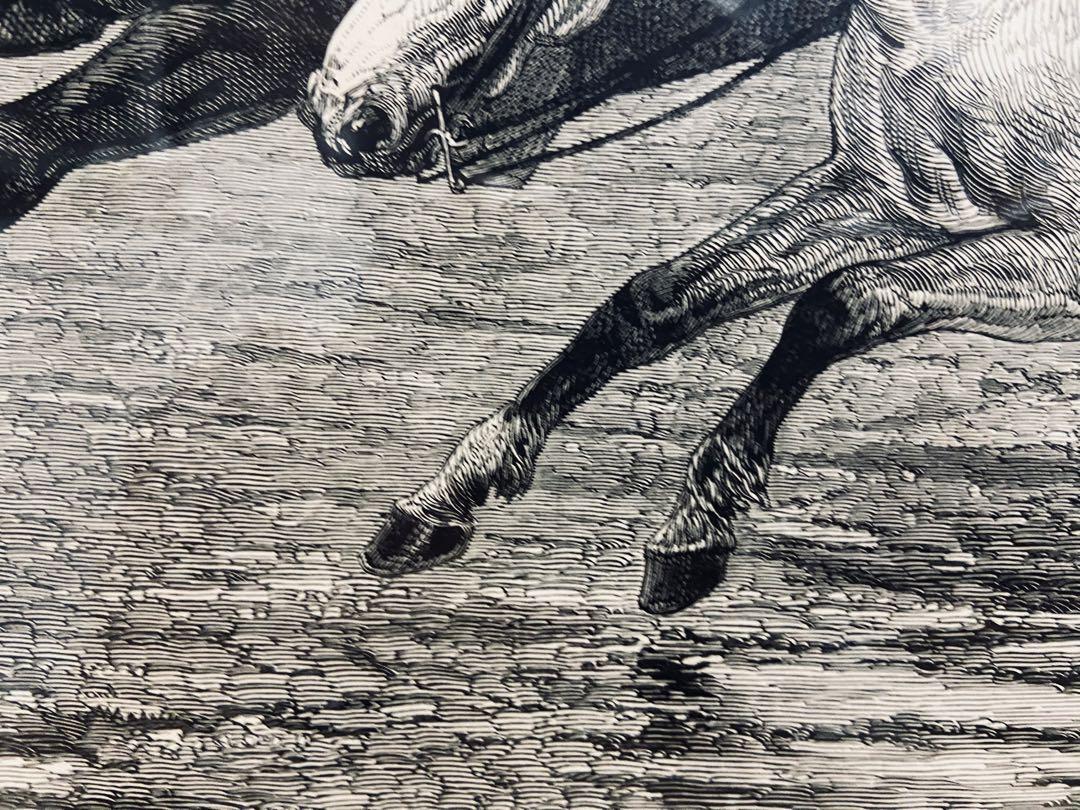 A MATCH／BY HEYWOOD HARDY. 額装76cm57cm 版画