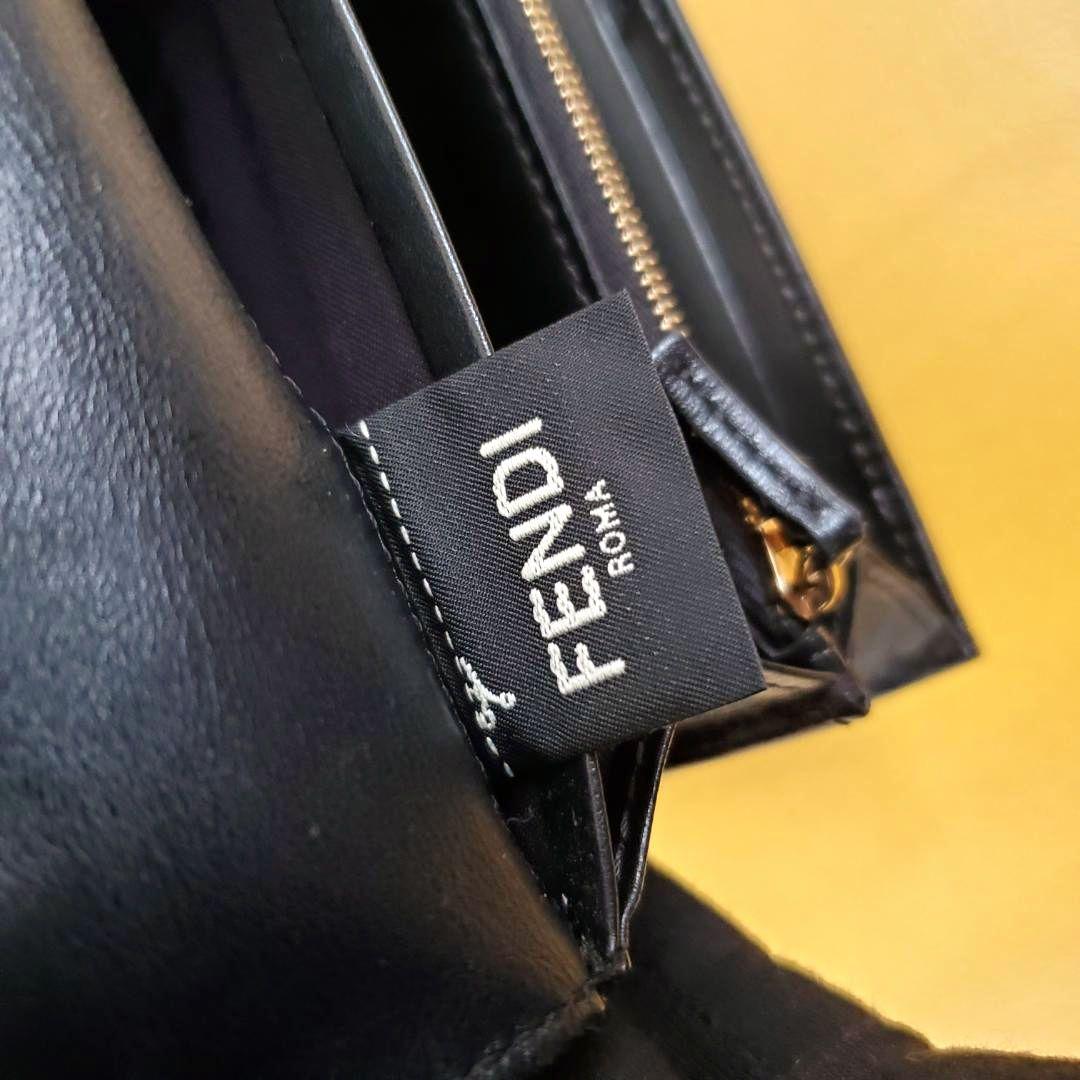 訳あり フェンディ FENDI 長財布 エフイズ 人気モデル ズッカ 黒 希少