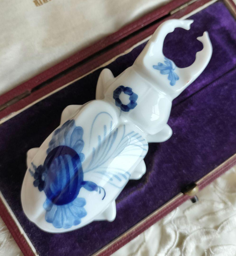 リチャード·ジノリ クワガタ 置物 ネイビー 花柄