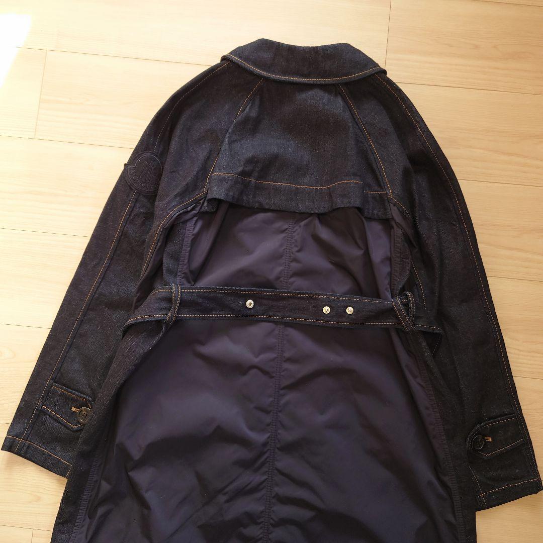 MONCLER　デニム✕ナイロン ロングコート　インディゴ