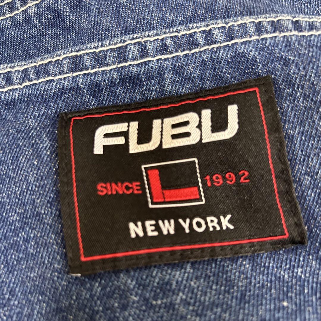 m6438【FUBU】極太 B系 ペインターデニムパンツ W38 ゆるだぼ