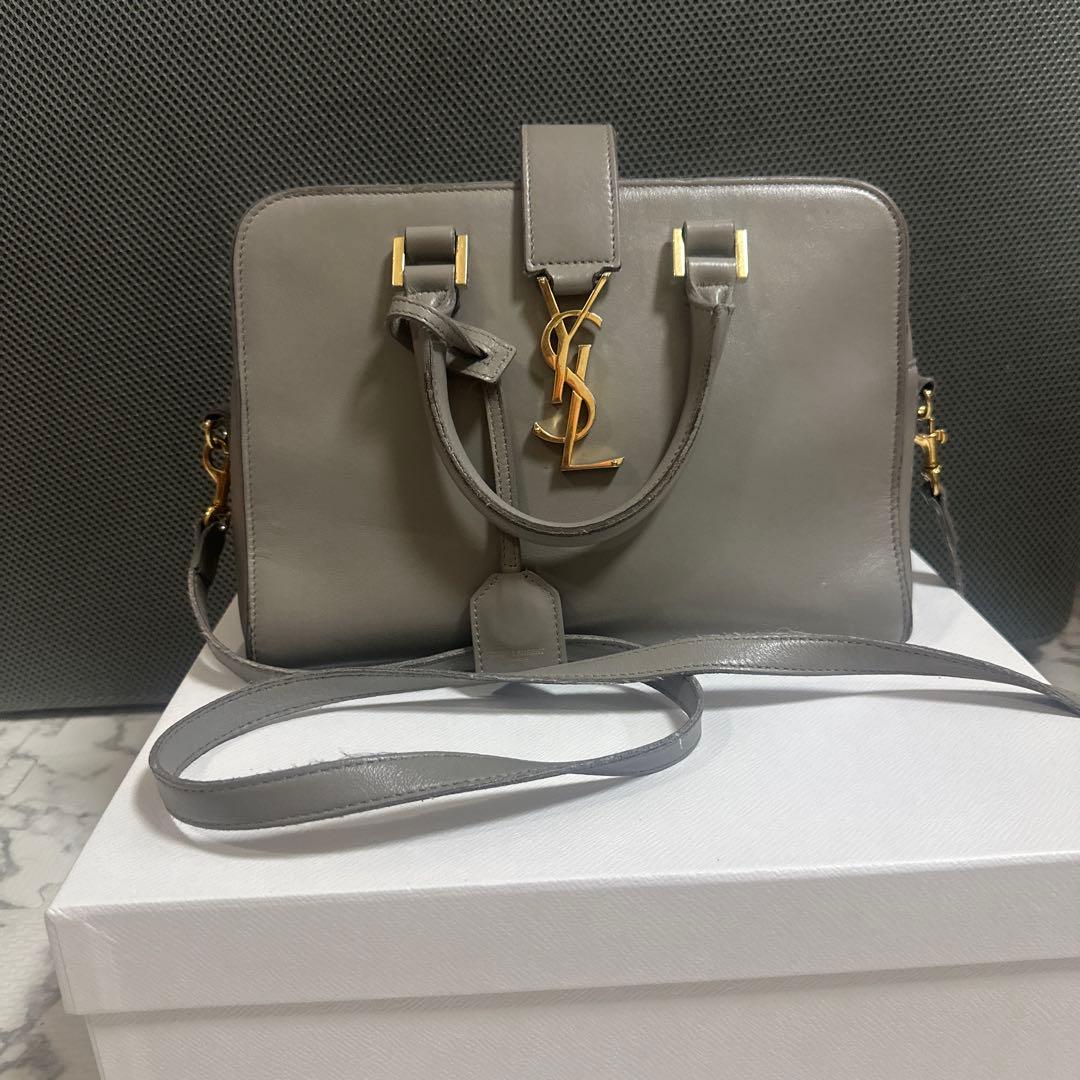 サンローラン　YSL グレー ショルダーバッグ